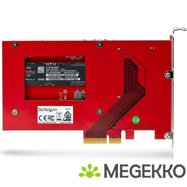 Grote foto startech.com m.2 naar u.3 adapter voor m.2 nvme ssds pcie m.2 schijf naar 2.5inch u.3 sff ta 1001 computers en software harde schijven