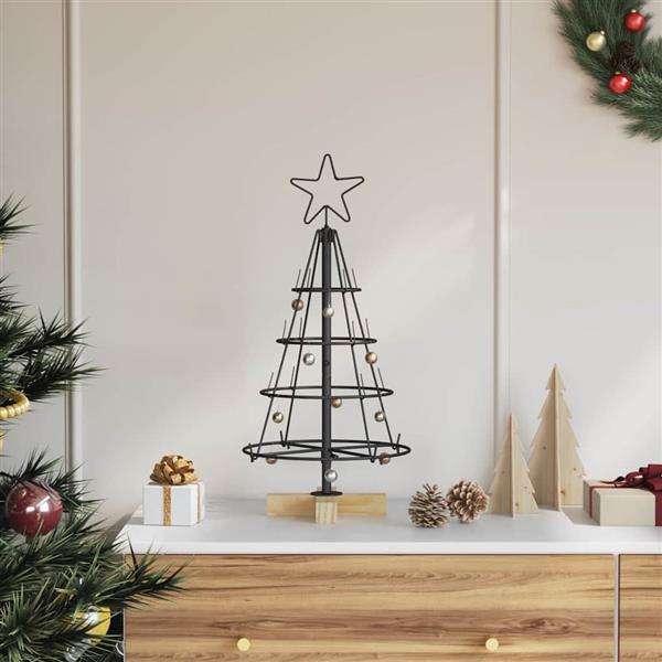 Grote foto vidaxl kerst cone boom met standaard zwart 60 cm staal diversen overige diversen