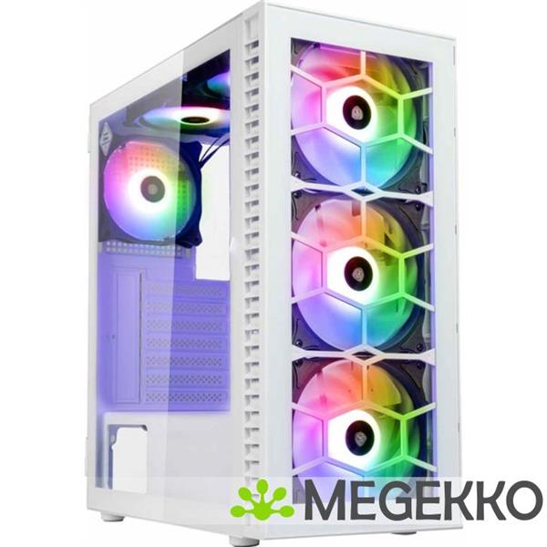 Grote foto kolink observatory hf glass white argb midi tower computers en software behuizingen en kasten