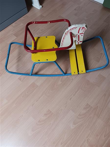 Grote foto hobbelpaard 1960 kinderen en baby overige