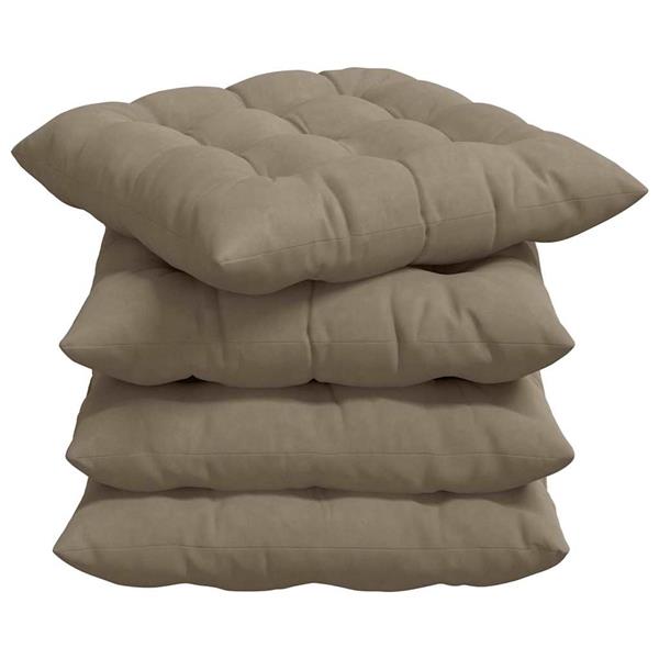 Grote foto vidaxl zitkussens 4 pcs taupe 40 x 40 x 6 cm microfibre huis en inrichting woningdecoratie