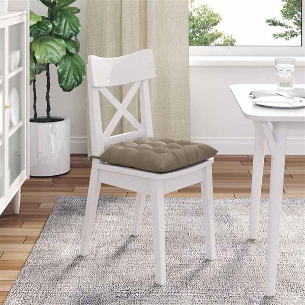 Grote foto vidaxl zitkussens 4 pcs taupe 40 x 40 x 6 cm microfibre huis en inrichting woningdecoratie