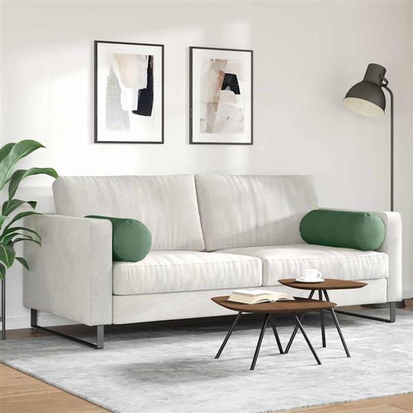Grote foto vidaxl bolster kussens 2 pcs donkergroen 25 x 70 cm katoen stof huis en inrichting woningdecoratie
