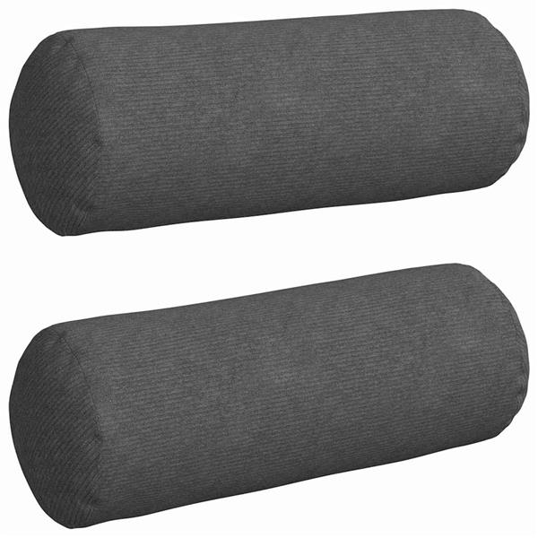 Grote foto vidaxl bolster kussens 2 pcs donkergrijs 25 x 70 cm katoen stof huis en inrichting woningdecoratie