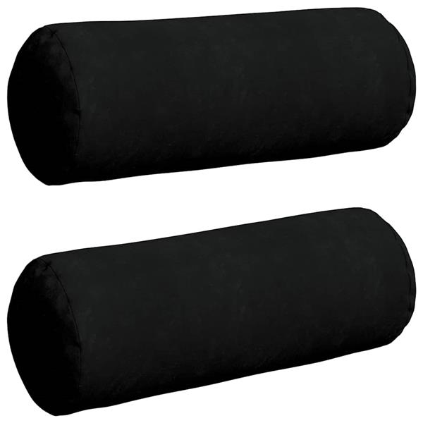 Grote foto vidaxl bolster kussens 2 pcs zwart 25 x 70 cm microvezel stof huis en inrichting woningdecoratie