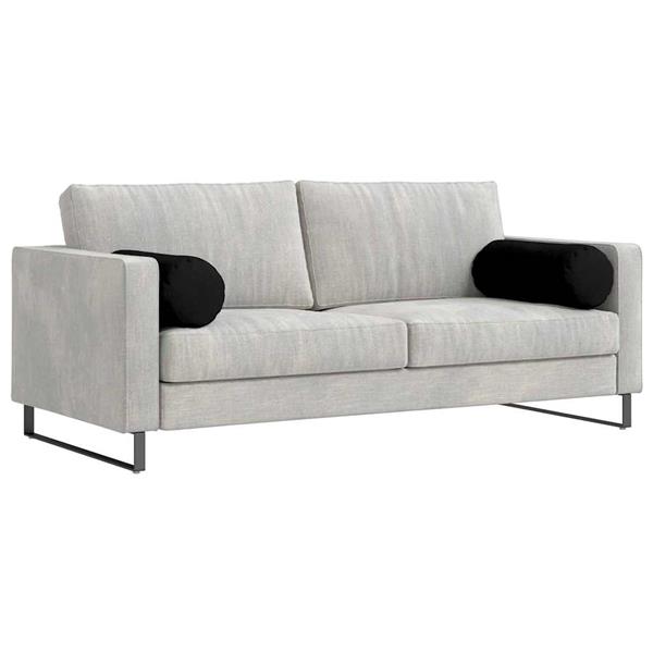 Grote foto vidaxl bolster kussens 2 pcs zwart 25 x 70 cm microvezel stof huis en inrichting woningdecoratie