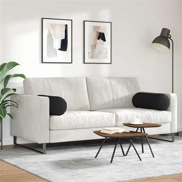 Grote foto vidaxl bolster kussens 2 pcs zwart 25 x 70 cm microvezel stof huis en inrichting woningdecoratie