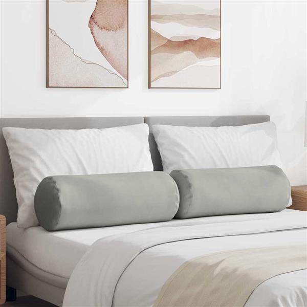 Grote foto vidaxl bolster kussens 2 pcs lichtgrijs 25 x 70 cm microvezel stof huis en inrichting woningdecoratie