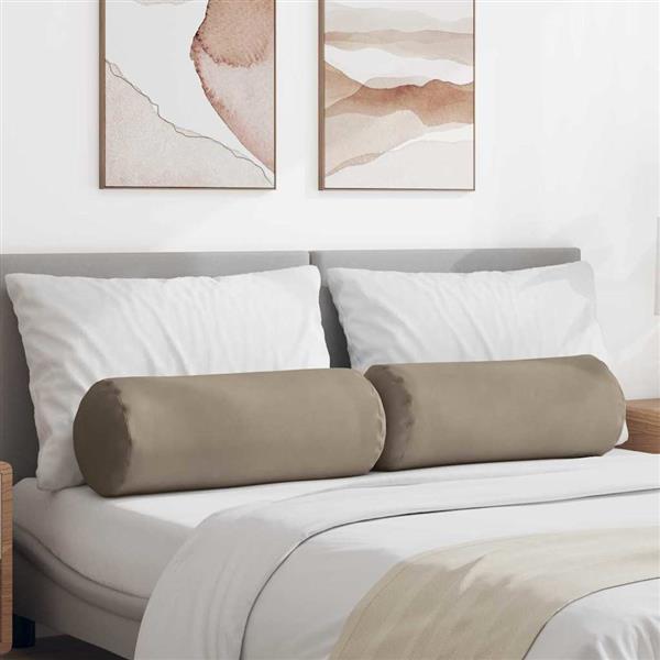 Grote foto vidaxl bolster kussens 2 pcs taupe 25 x 70 cm microvezel stof huis en inrichting woningdecoratie