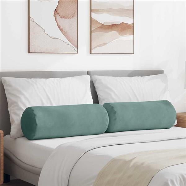 Grote foto vidaxl bolster kussens 2 pcs zeegroen 25 x 70 cm katoen stof huis en inrichting woningdecoratie