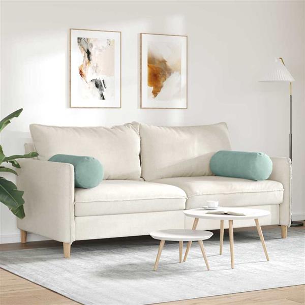 Grote foto vidaxl bolster kussens 2 pcs zeegroen 25 x 70 cm katoen stof huis en inrichting woningdecoratie