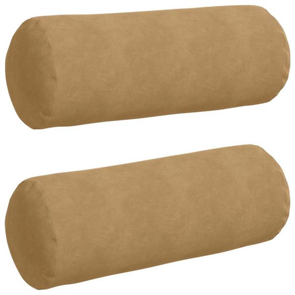 Grote foto vidaxl bolster kussens 2 pcs bruin 25 x 70 cm katoen stof huis en inrichting woningdecoratie