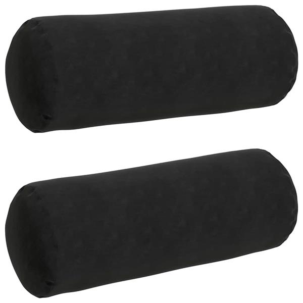 Grote foto vidaxl bolster kussens 2 pcs zwart 25 x 70 cm katoen stof huis en inrichting woningdecoratie