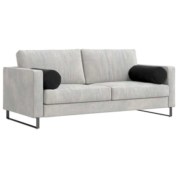 Grote foto vidaxl bolster kussens 2 pcs zwart 25 x 70 cm katoen stof huis en inrichting woningdecoratie