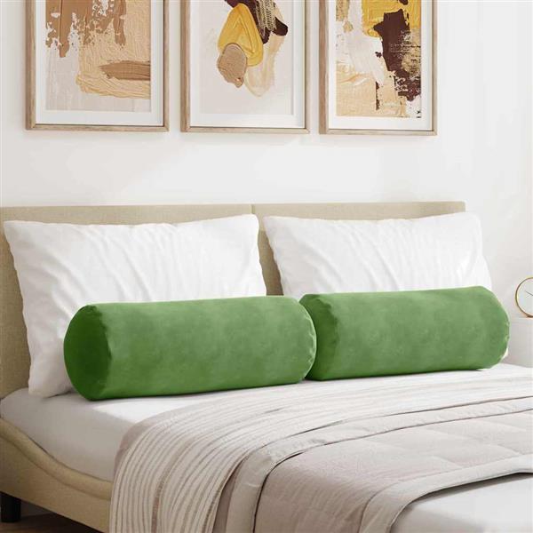 Grote foto vidaxl bolster kussens 2 pcs lichtgroen 25 x 70 cm katoen stof huis en inrichting woningdecoratie