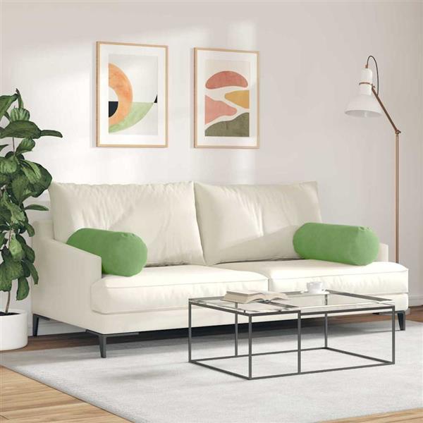 Grote foto vidaxl bolster kussens 2 pcs lichtgroen 25 x 70 cm katoen stof huis en inrichting woningdecoratie