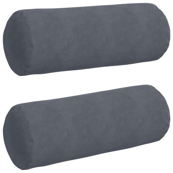 Grote foto vidaxl bolster kussens 2 pcs donkergrijs 25 x 70 cm katoen stof huis en inrichting woningdecoratie