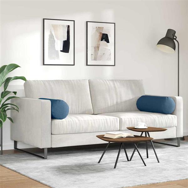 Grote foto vidaxl bolster kussens 2 pcs blauw 25 x 70 cm stof huis en inrichting woningdecoratie