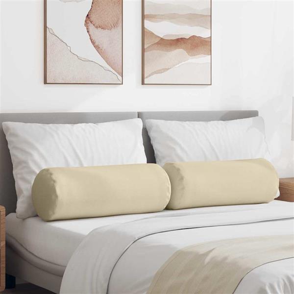 Grote foto vidaxl bolster kussens 2 pcs cr me 25 x 70 cm stof huis en inrichting woningdecoratie