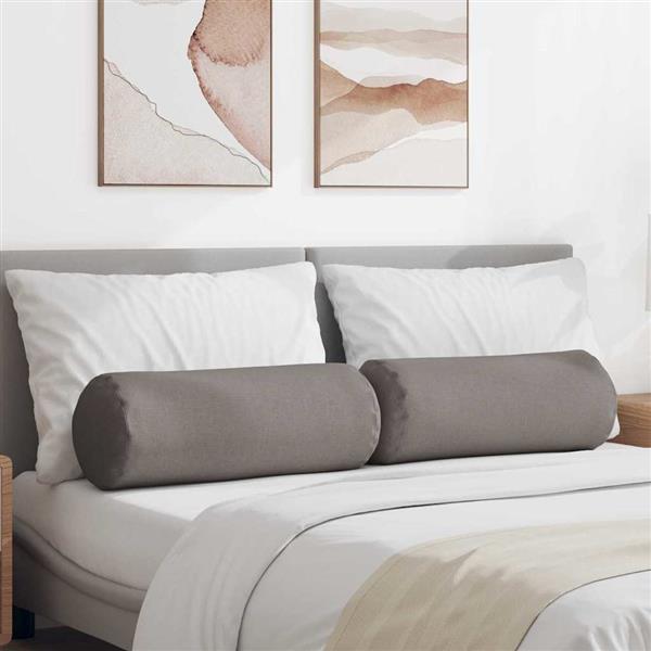 Grote foto vidaxl bolster kussens 2 pcs taupe 25 x 70 cm stof huis en inrichting woningdecoratie