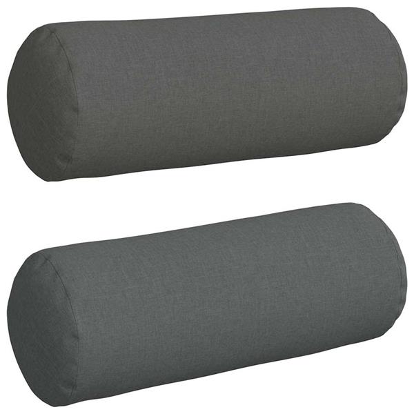 Grote foto vidaxl bolster kussens 2 pcs donkergrijs 25 x 70 cm stof huis en inrichting woningdecoratie