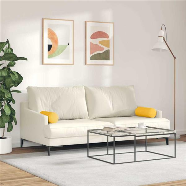 Grote foto vidaxl bolster kussens 2 pcs lichtgeel 15 x 40 cm katoen stof huis en inrichting woningdecoratie