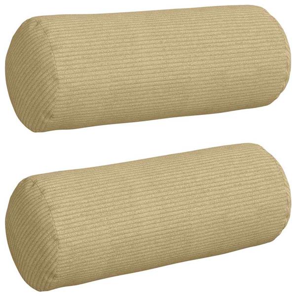 Grote foto vidaxl bolster kussens 2 pcs grijs groen 15 x 40 cm katoen stof huis en inrichting woningdecoratie