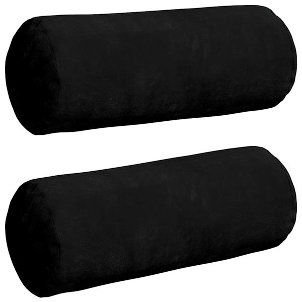 Grote foto vidaxl bolster kussens 2 pcs zwart 15 x 40 cm microvezel stof huis en inrichting woningdecoratie