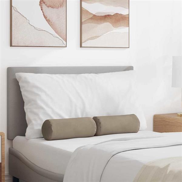 Grote foto vidaxl bolster kussens 2 pcs taupe 15 x 40 cm microvezel stof huis en inrichting woningdecoratie