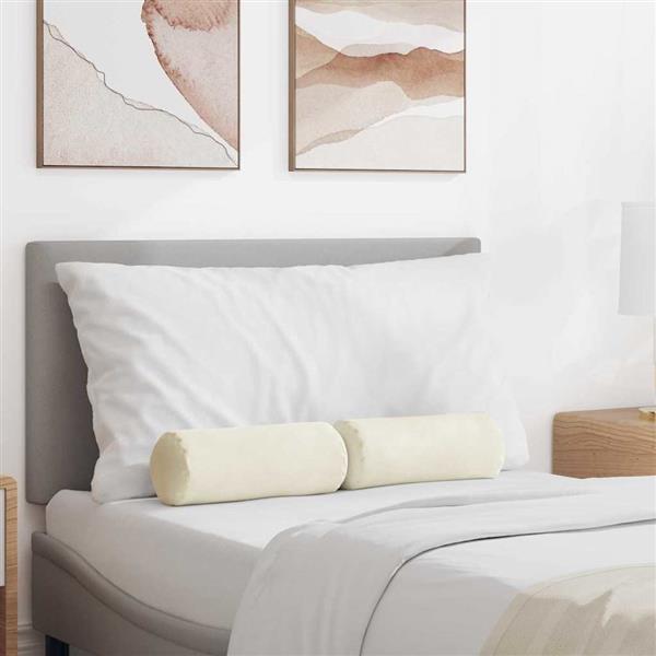 Grote foto vidaxl bolster kussens 2 pcs cr me 15 x 40 cm katoen stof huis en inrichting woningdecoratie