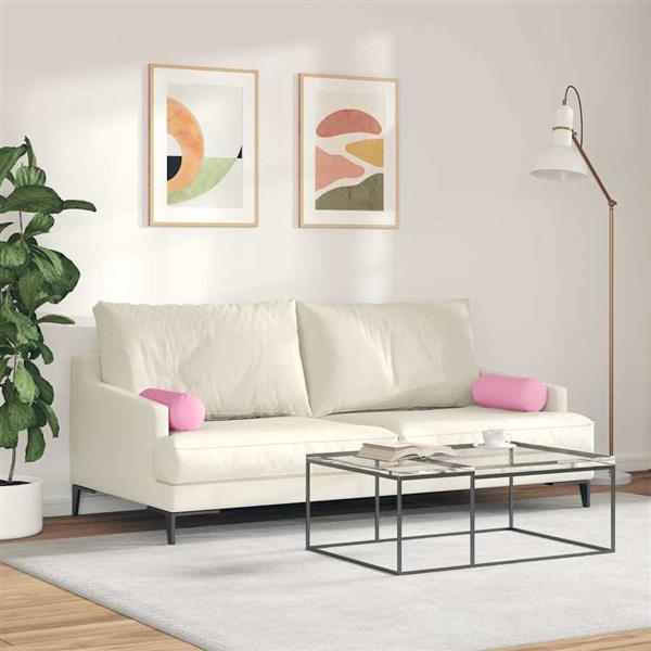 Grote foto vidaxl bolster kussens 2 pcs roze 15 x 40 cm stof huis en inrichting woningdecoratie