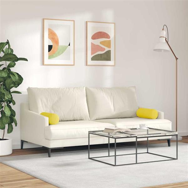 Grote foto vidaxl bolster kussens 2 pcs lichtgeel 15 x 40 cm stof huis en inrichting woningdecoratie