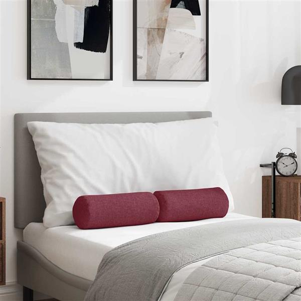 Grote foto vidaxl bolster kussens 2 pcs wijnrood 15 x 40 cm stof huis en inrichting woningdecoratie
