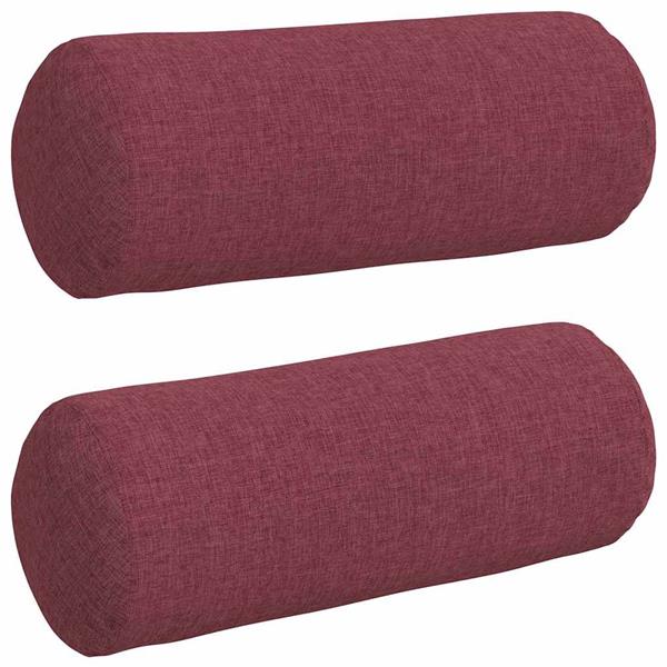 Grote foto vidaxl bolster kussens 2 pcs wijnrood 15 x 40 cm stof huis en inrichting woningdecoratie