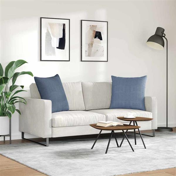 Grote foto vidaxl sofa kussens 2 pcs blauw 80 x 80 cm katoen stof huis en inrichting woningdecoratie