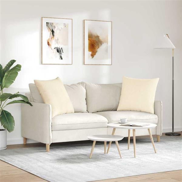 Grote foto vidaxl sofa kussens 2 pcs cr me 80 x 80 cm katoen stof huis en inrichting woningdecoratie