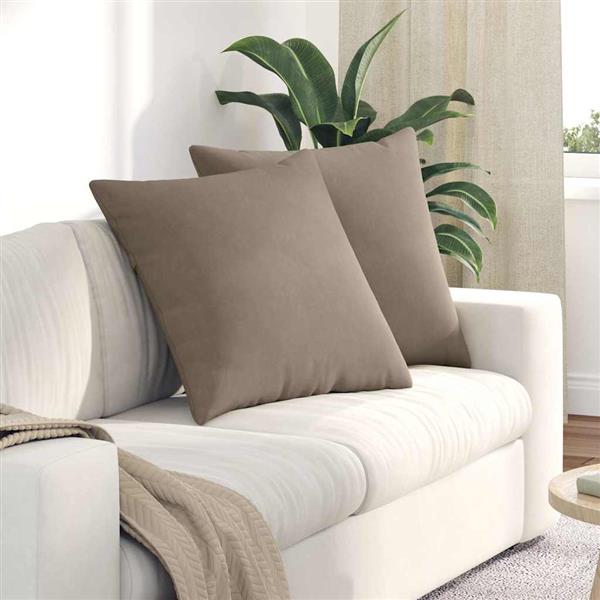 Grote foto vidaxl sofa kussens 2 pcs taupe 80 x 80 cm stof huis en inrichting woningdecoratie
