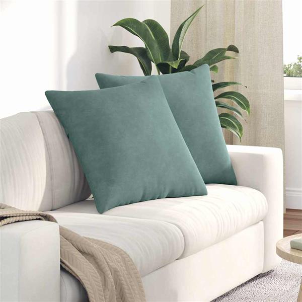 Grote foto vidaxl sofa kussens 2 pcs zeegroen 80 x 80 cm katoen stof huis en inrichting woningdecoratie