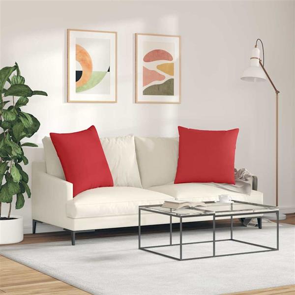 Grote foto vidaxl sofa kussens 2 pcs rood 80 x 80 cm stof huis en inrichting woningdecoratie