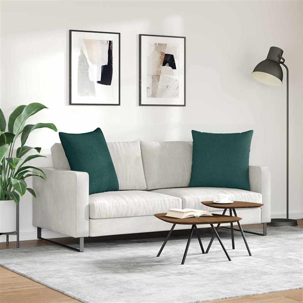 Grote foto vidaxl sofa kussens 2 pcs donkergroen 80 x 80 cm stof huis en inrichting woningdecoratie