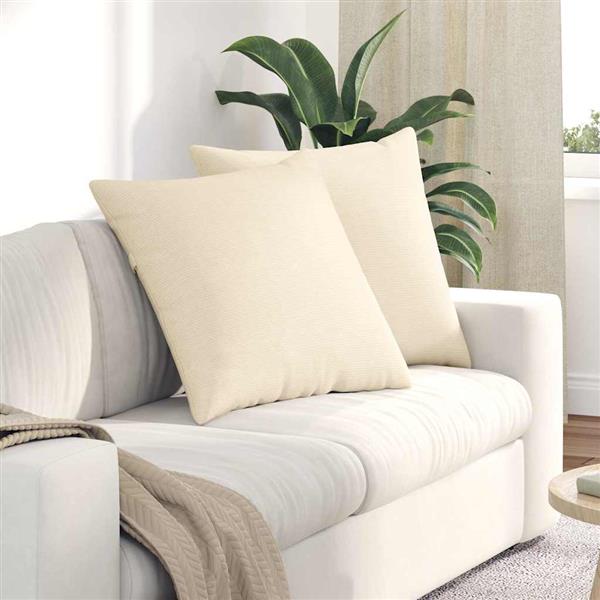 Grote foto vidaxl sofa kussens 2 pcs cr me 60 x 60 cm katoen stof huis en inrichting woningdecoratie