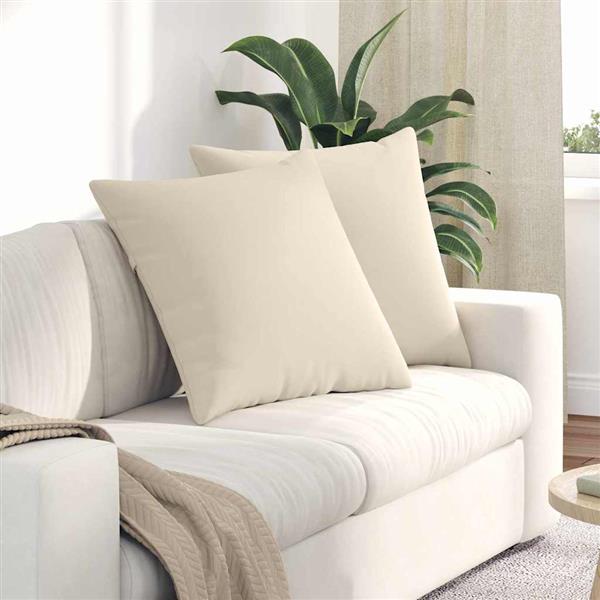 Grote foto vidaxl sofa kussens 2 pcs beige 60 x 60 cm stof huis en inrichting woningdecoratie
