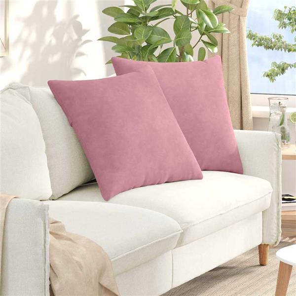 Grote foto vidaxl sofa kussens 2 pcs roze 60 x 60 cm katoen stof huis en inrichting woningdecoratie