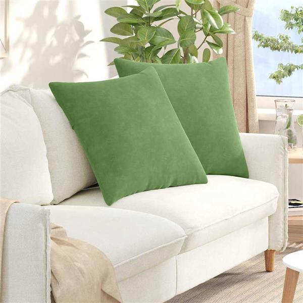 Grote foto vidaxl sofa kussens 2 pcs lichtgroen 60 x 60 cm katoen stof huis en inrichting woningdecoratie
