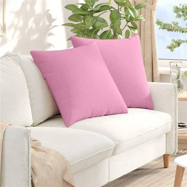 Grote foto vidaxl sofa kussens 2 pcs roze 60 x 60 cm stof huis en inrichting woningdecoratie