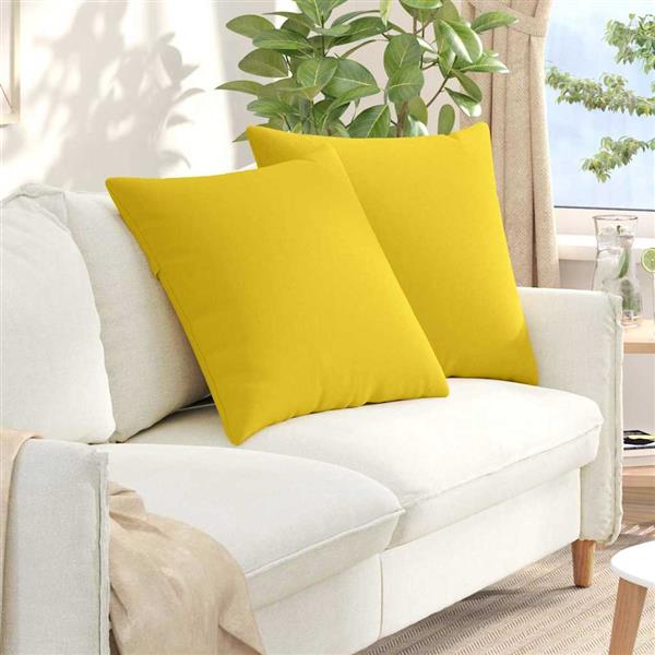 Grote foto vidaxl sofa kussens 2 pcs lichtgeel 60 x 60 cm stof huis en inrichting woningdecoratie