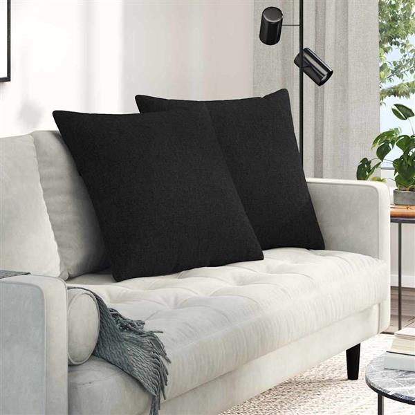 Grote foto vidaxl sofa kussens 2 pcs zwart 60 x 60 cm stof huis en inrichting woningdecoratie