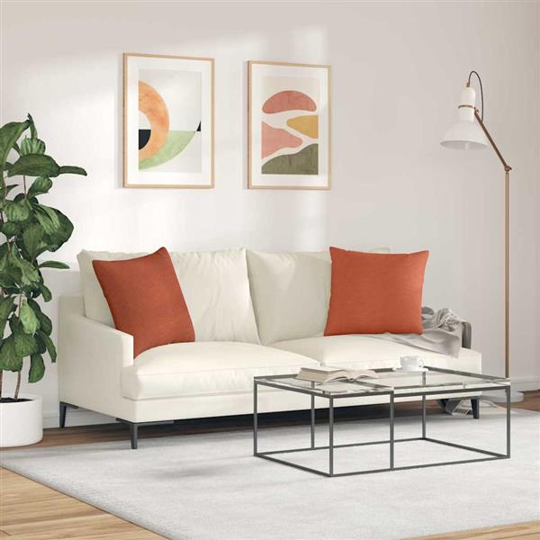 Grote foto vidaxl sofa kussens 2 pcs rood oranje 50 x 50 cm katoen stof huis en inrichting woningdecoratie