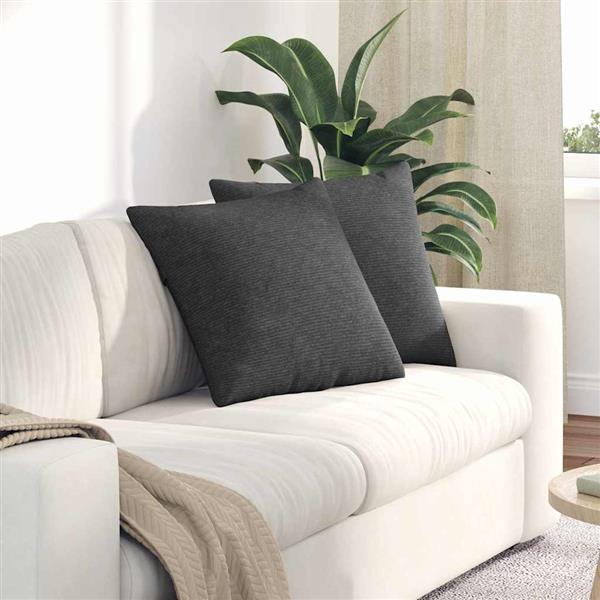 Grote foto vidaxl sofa kussens 2 pcs donkergrijs 50 x 50 cm katoen stof huis en inrichting woningdecoratie