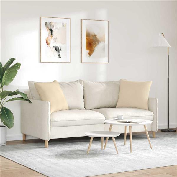 Grote foto vidaxl sofa kussens 2 pcs cr me 50 x 50 cm stof huis en inrichting woningdecoratie